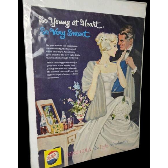 Vintage Pepsi Cola Magazine Ads Lot Of 6 Advertising Pages 50s 60s Art Decor - Picture 12 of 14